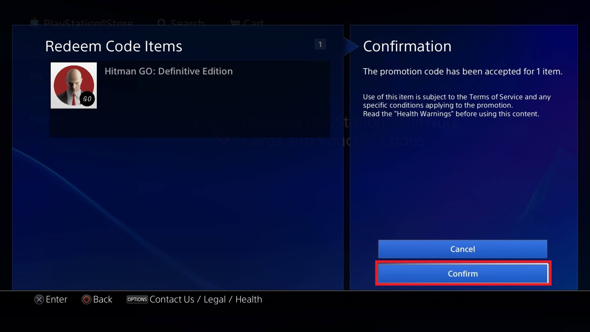 Redeeming Codes on PS4 